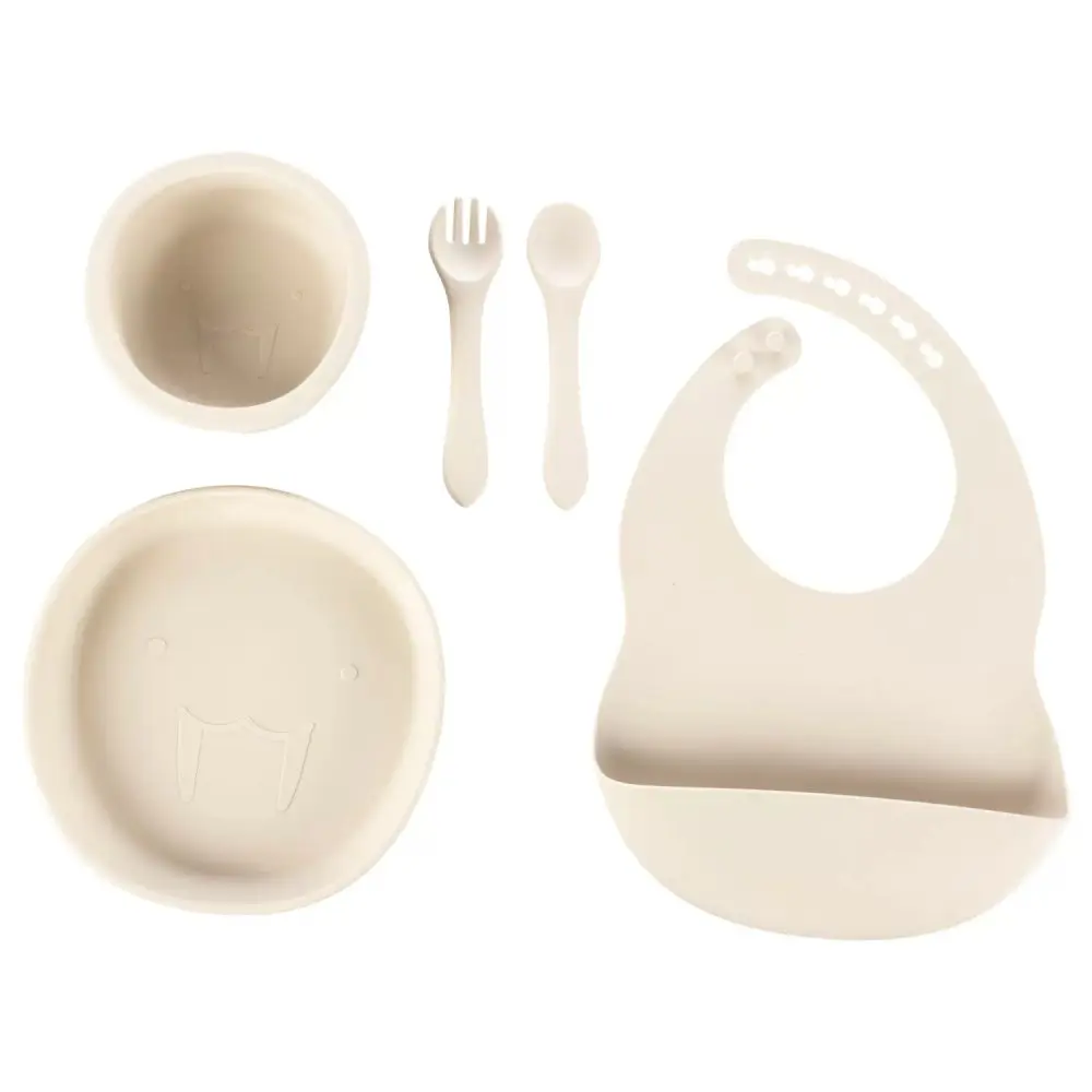 ZOPA Silikonová dětská jídelní sada - Sand Beige
