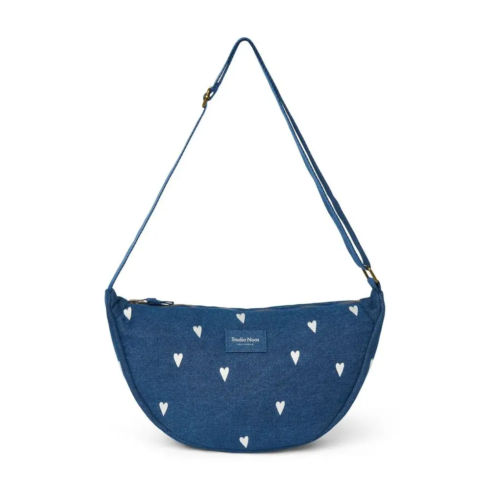 Studio Noos Denim Adult FANNY kabelka | Hearts Dark Blue White Hearts