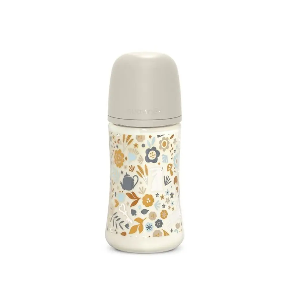 Suavinex Kojenecká láhev WONDERLAND 270ml FYZIOL PRŮTOK M - LIBERTY KRÉMOVÁ
