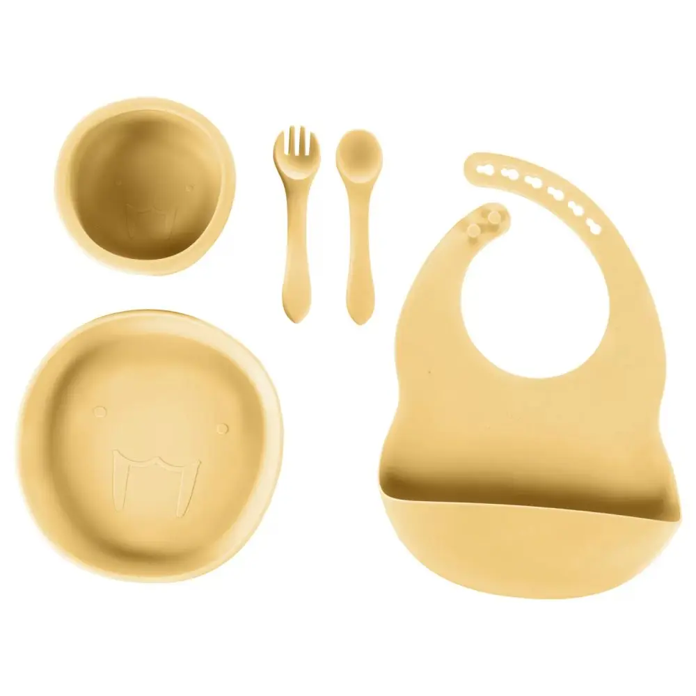 ZOPA Silikonová dětská jídelní sada - Mustard Yellow