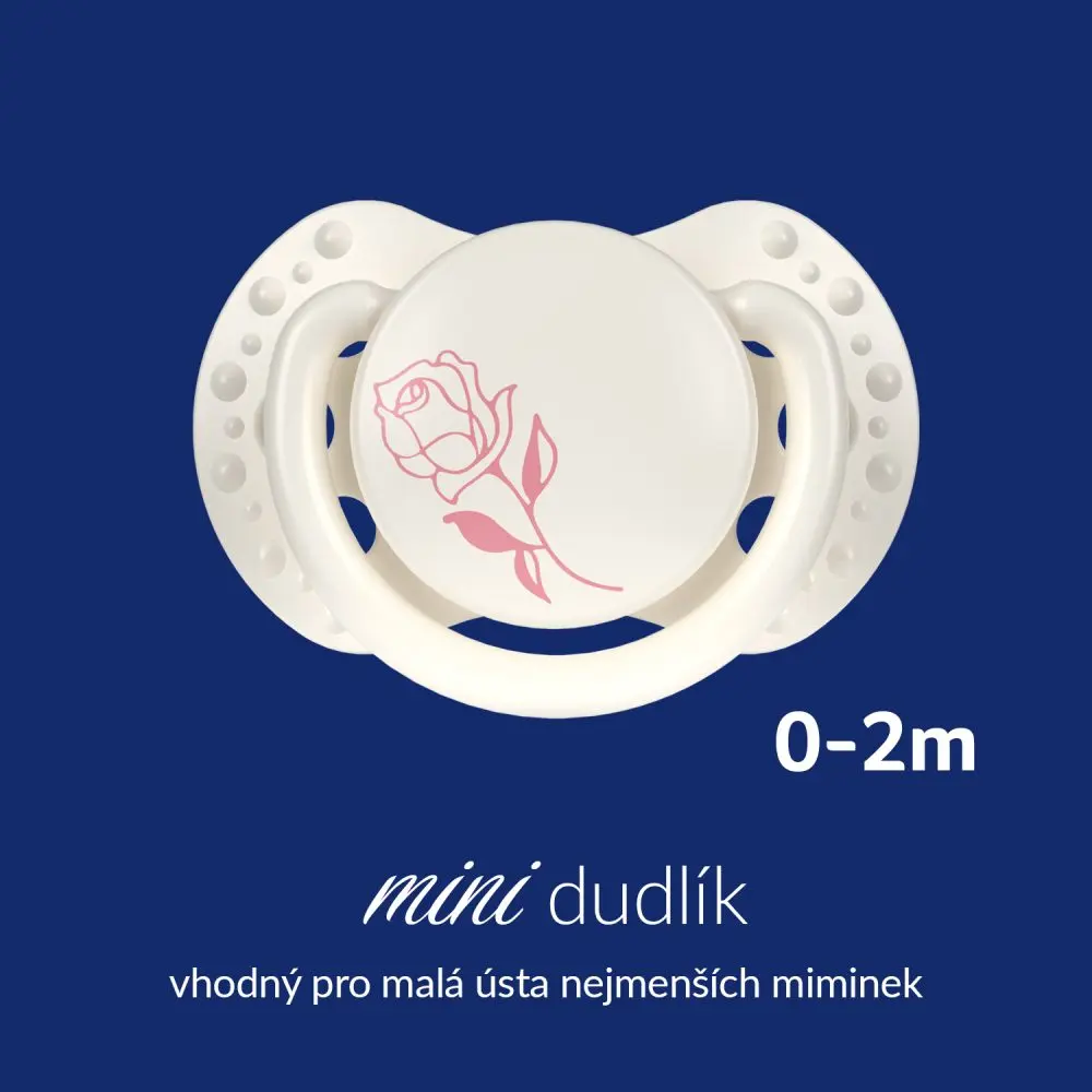 LOVI Mini dudlík silikonový dynamický PETITE ROSE 0-2m 2ks holka