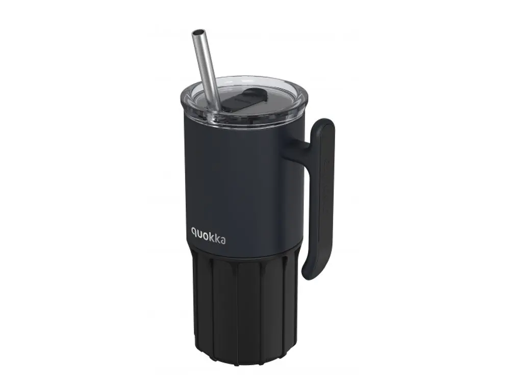 Quokka Nerezový termohrnek s brčkem Umi Black 720 ml