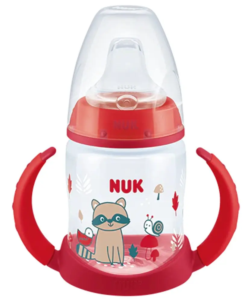 NUK FC lahvička na učení s kontrolou teploty 150ml - červený mýval
