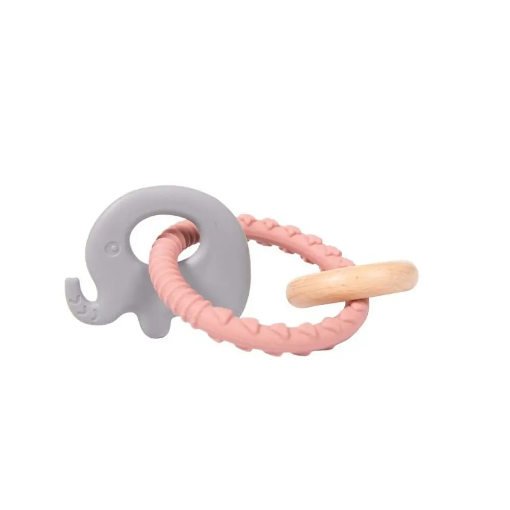 Bo Jungle Kousátko B-Rattle Rings - Elephant
