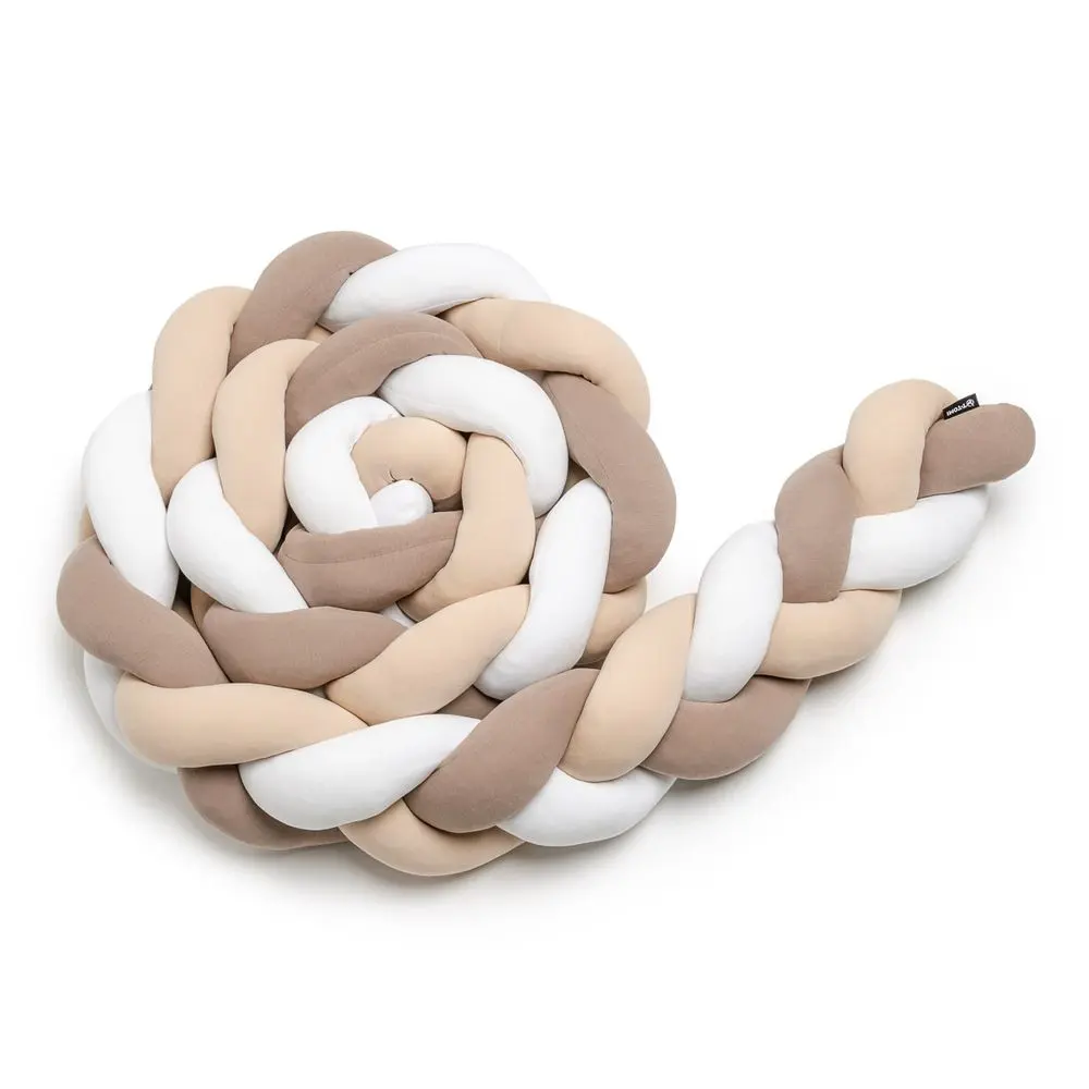 T-TOMI Pletený mantinel 180 cm White + Beige + Mocca
