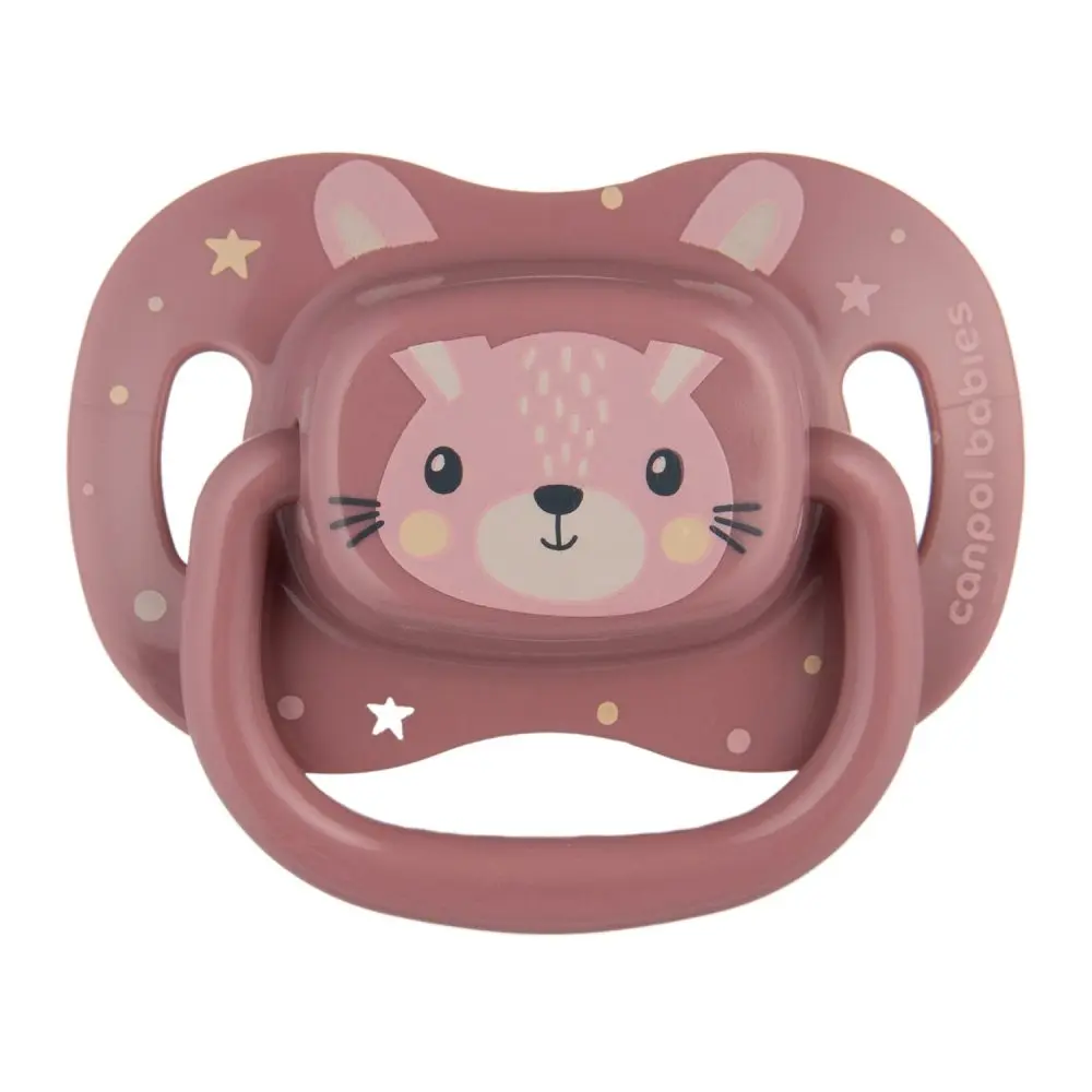 Canpol babies Dudlík silikonový symetrický CUTE ANIMALS 6-18m 1ks růžový