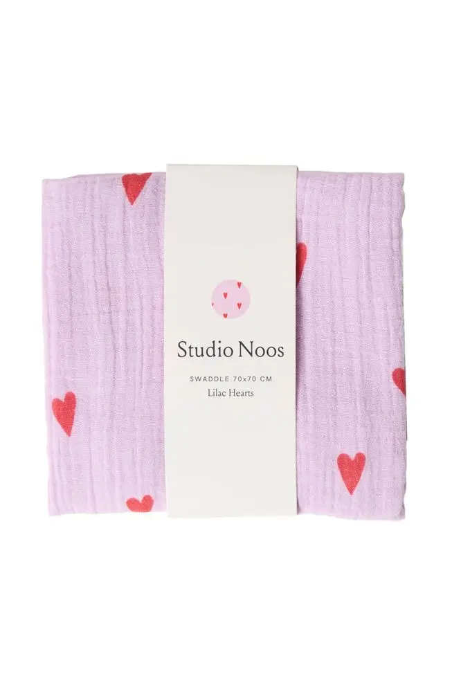 Studio Noos SWADDLE ZAVINOVAČKA Print Medium Purple Hearts