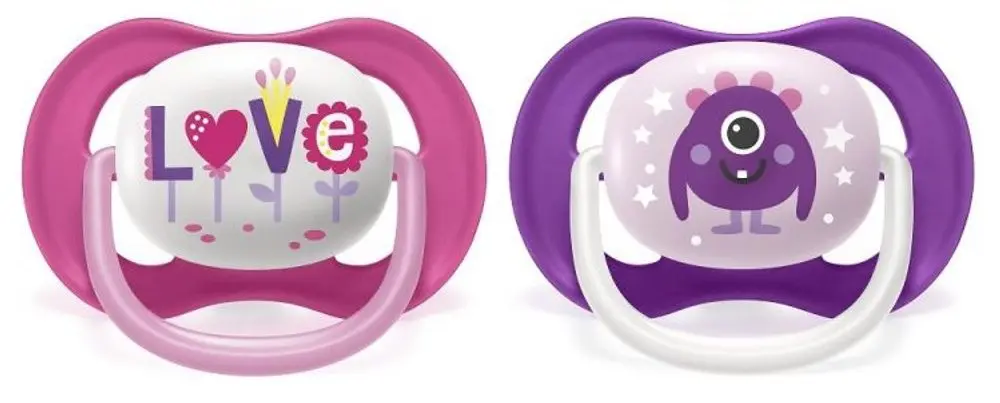 Philips AVENT Šidítko Ultra air Play 6-18m dívka 2ks