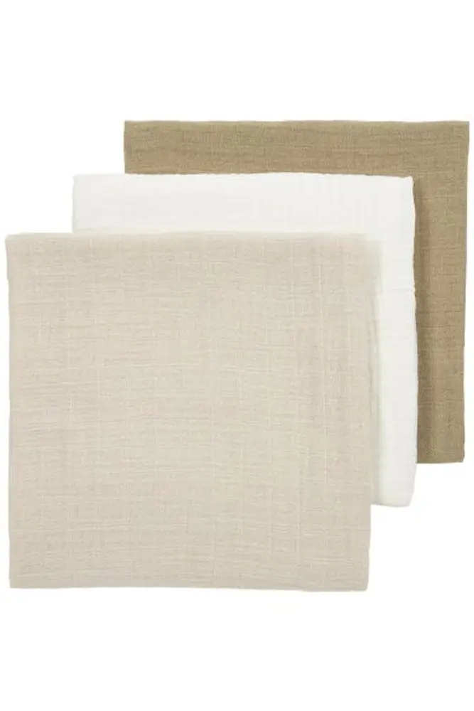 Meyco Mušelínové pleny 3-balení - Offwhite/soft sand/taupe