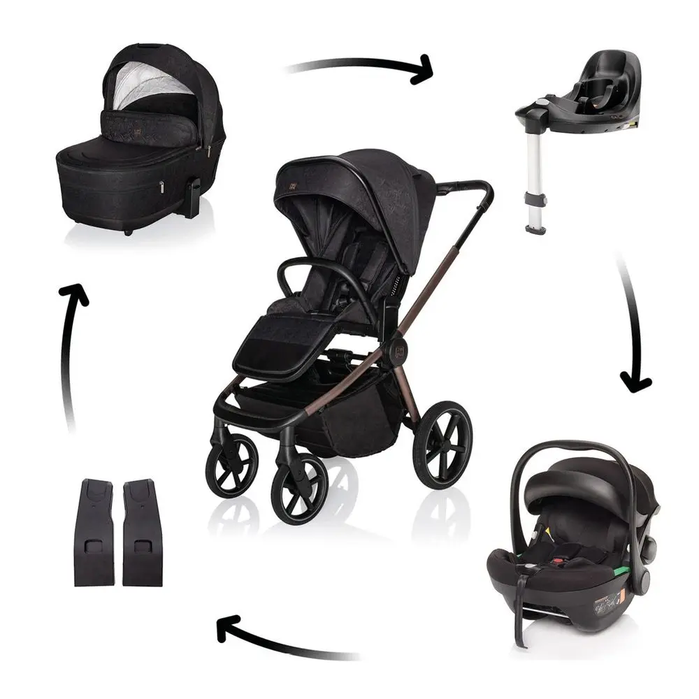 ZOPA Kočárek Move Cross 5X + autosedačka XM Plus i-size bundle - Quartz Black