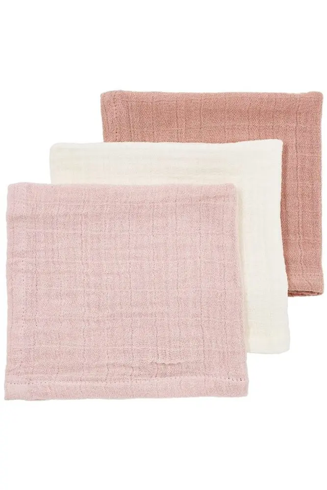 Meyco Mušelínová plena-žínka 3-balení - Soft rose/rose/natural
