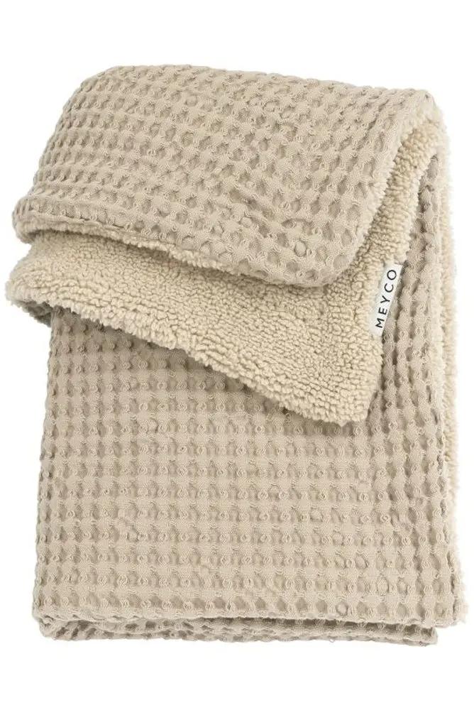 Meyco Deka do postýlky Waffle Teddy fleece - Sand