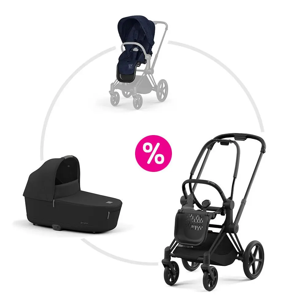 Cybex Priam 4.0 set podvozek Matt Black + sportovní sezení + korba 2025