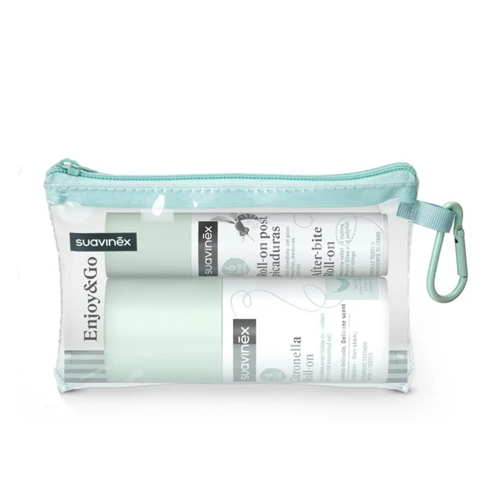 Suavinex Set v praktické taštičce - repelent + kulička po kousnutí 50+15 ml