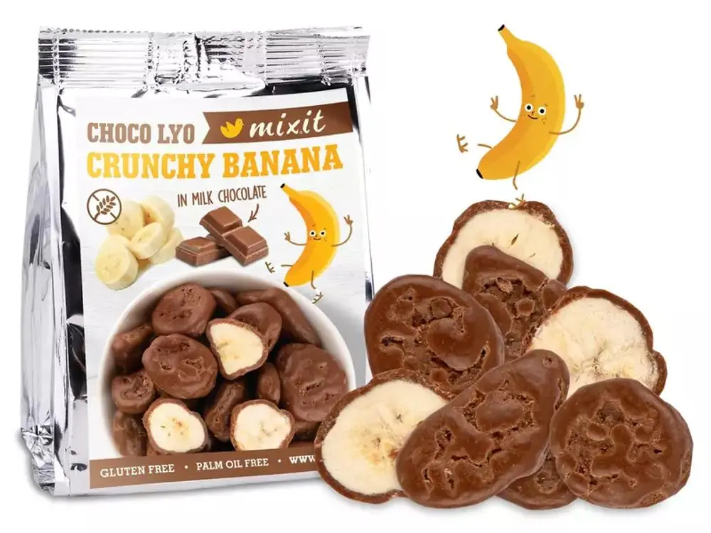 Mixit Křupavé banánky v čokoládě do kapsy (70g)