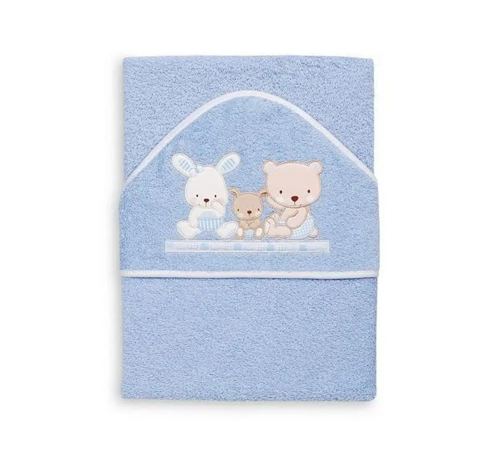 Interbaby OSUŠKA froté 100x100 LOVE - modrá