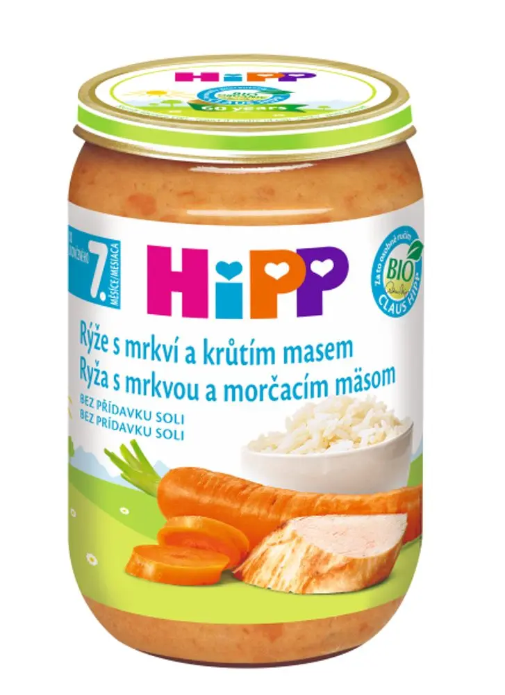 HiPP BIO rýže s mrkví a krůtím masem 220 g