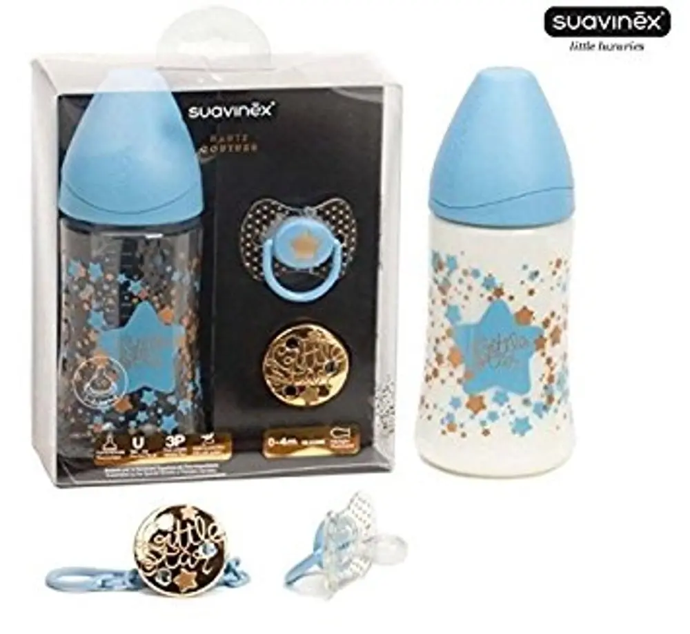 Suavinex HC Premium SET - láhev 270ml + klip + dudlík 0-4m - KLUK