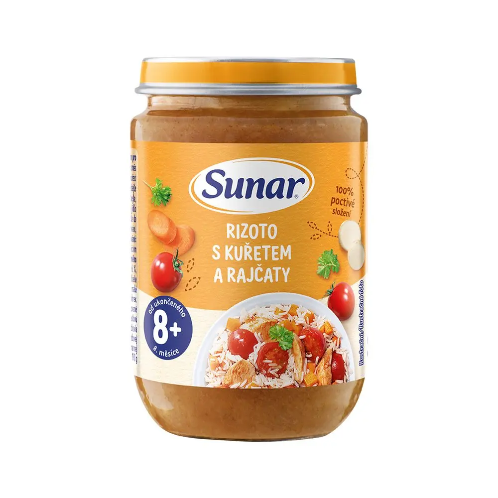Sunar příkrm rizoto s kuřetem a rajčaty 8m+ 190g