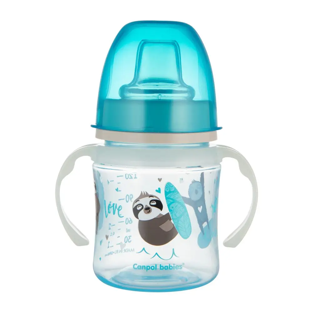 Canpol Babies Dětský netekoucí hrníček s pítkem EasyStart Medvídek modrý