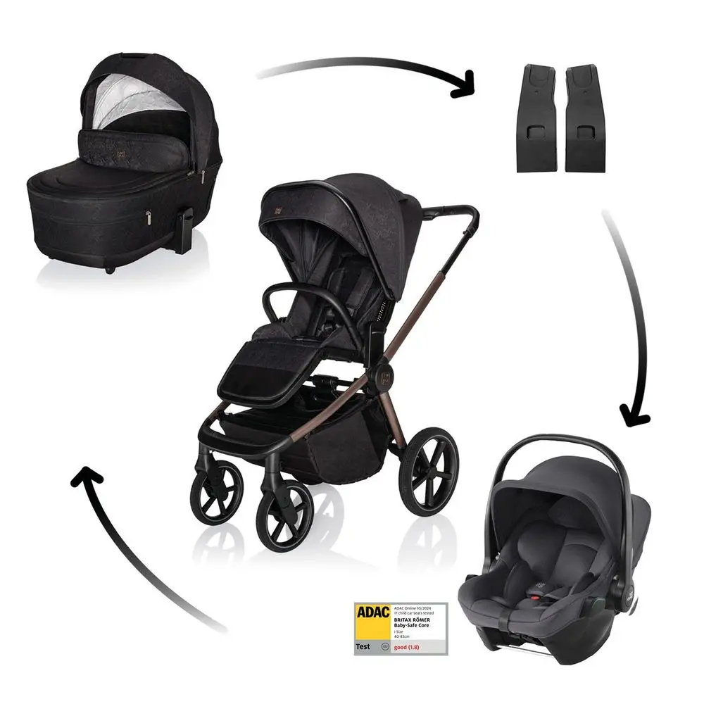 ZOPA Kočárek Move Cross 5X + autosedačka Baby-Safe Core - Quartz Black