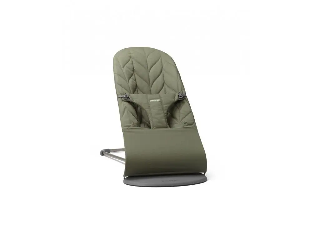 BABYBJÖRN Lehátko Bouncer Bliss Dark green Woven Petal, tmavě šedá konstrukce