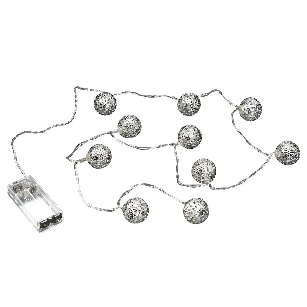 ORIENTAL LIGHTS Světelný řetěz s USB kovové koule 10 světel