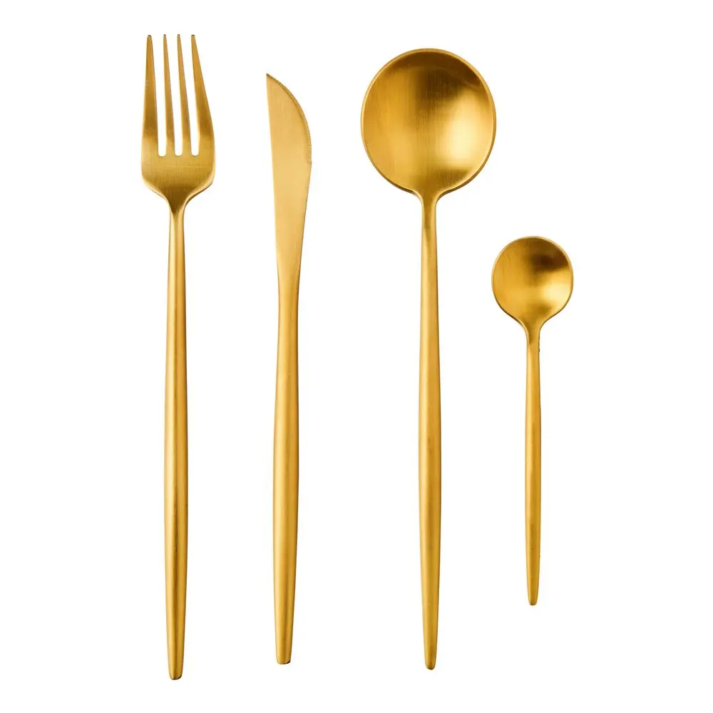 STILETTO Příbory matné set 4 ks  - zlatá