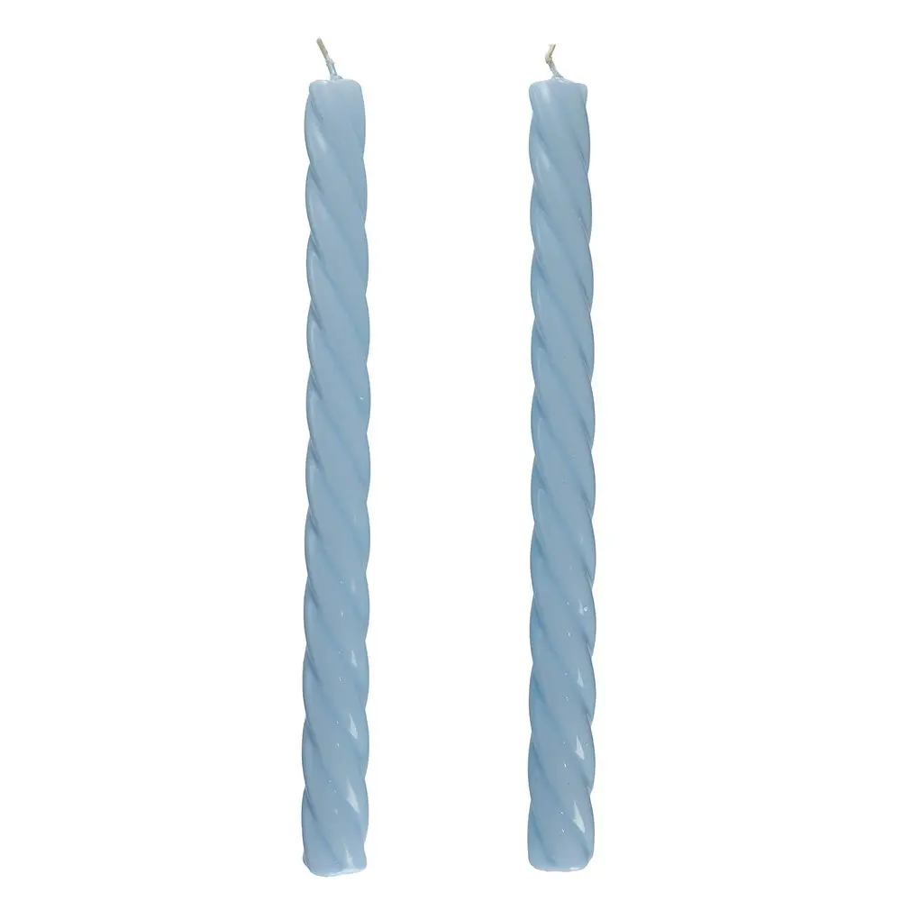 TWISTED Sada lesklých svíček 2 ks 25,5 cm - sv. modrá
