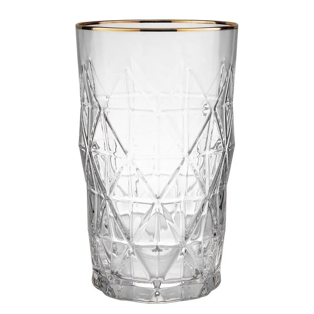 UPSCALE Sklenice na long drink se zlatým okrajem 460 ml
