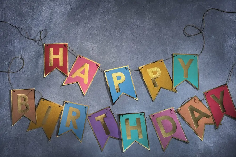BANNER DAY Girlanda "Happy Birthday" - zlatá