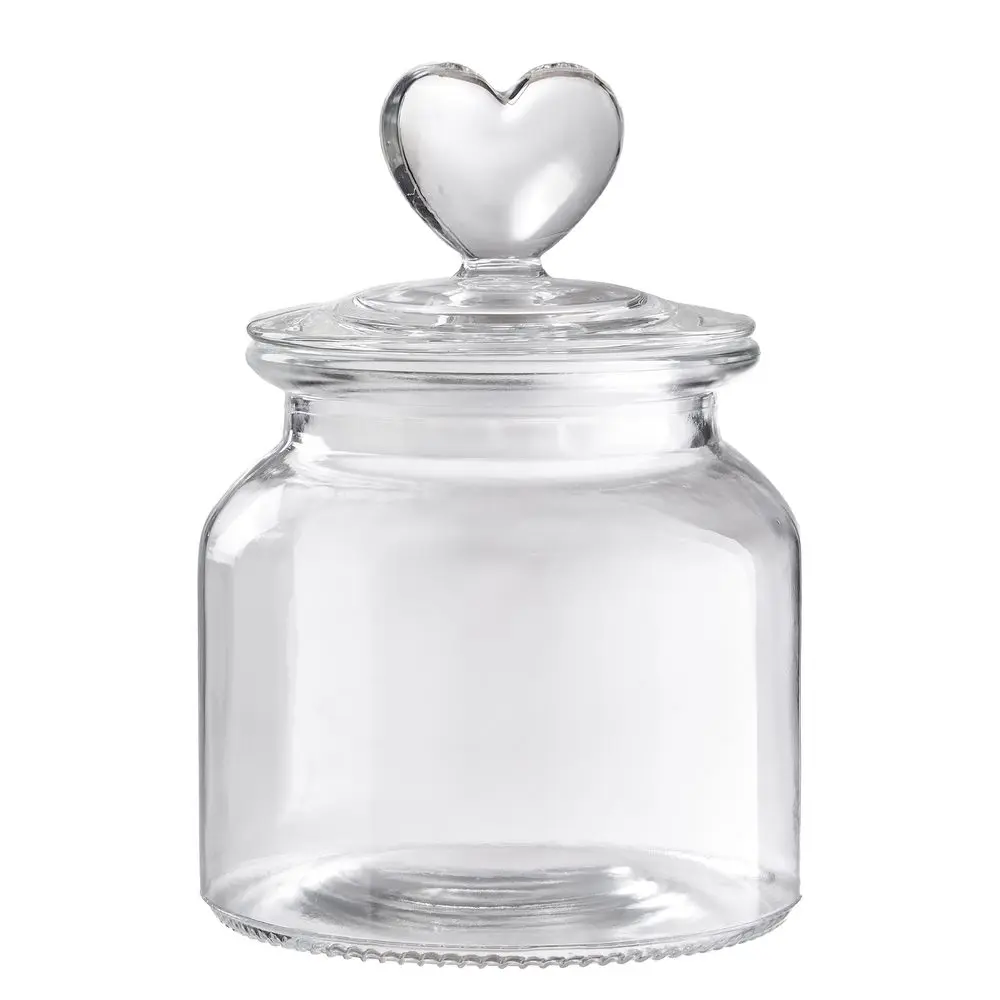 SWEET HEART Dóza skleněná srdce 650 ml