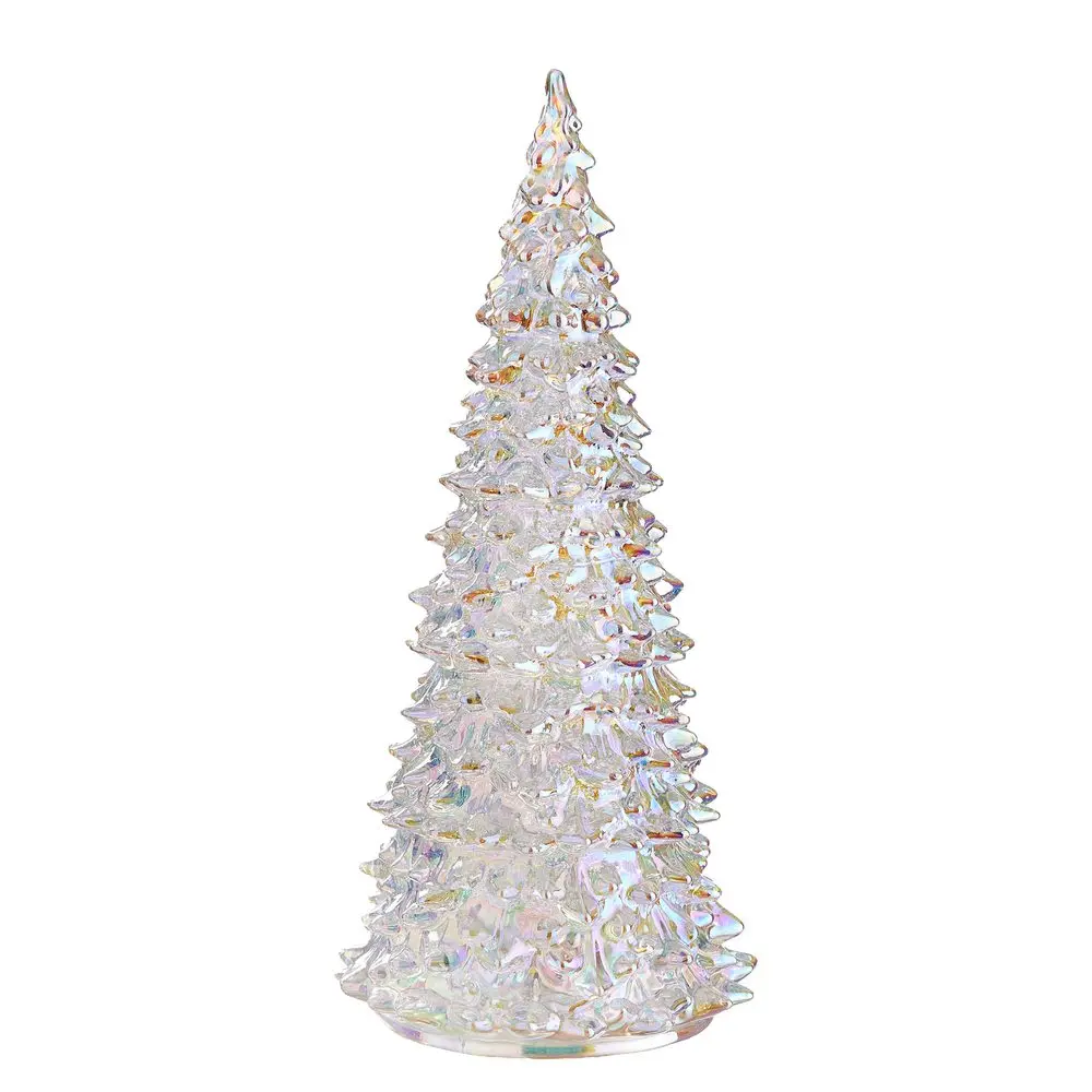 CRYSTAL LED Jedle skleněná 22 cm - stříbrná