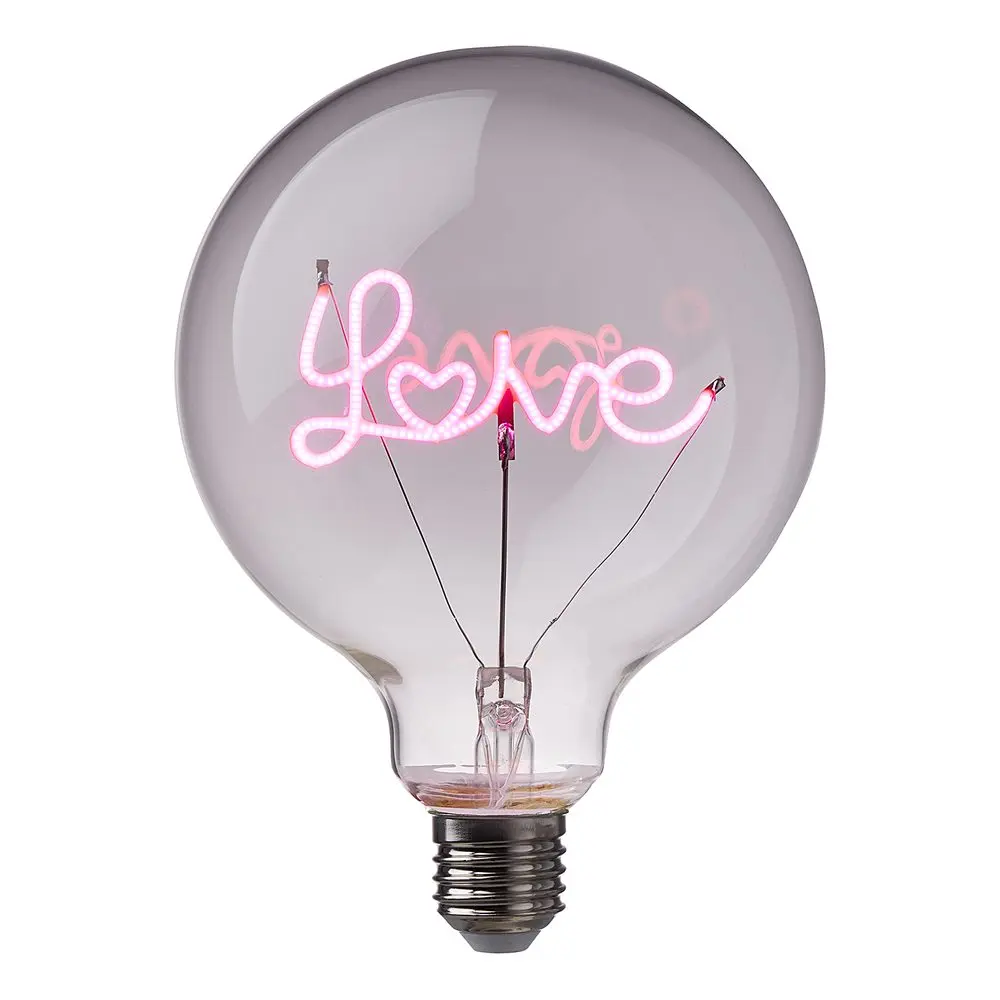 BRIGHT LIGHT LED Žárovka "Love" - růžová