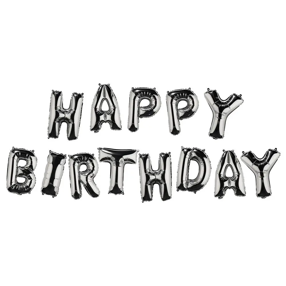 UPPER CLASS Fóliový balónek "HAPPY BIRTHDAY" - stříbrná