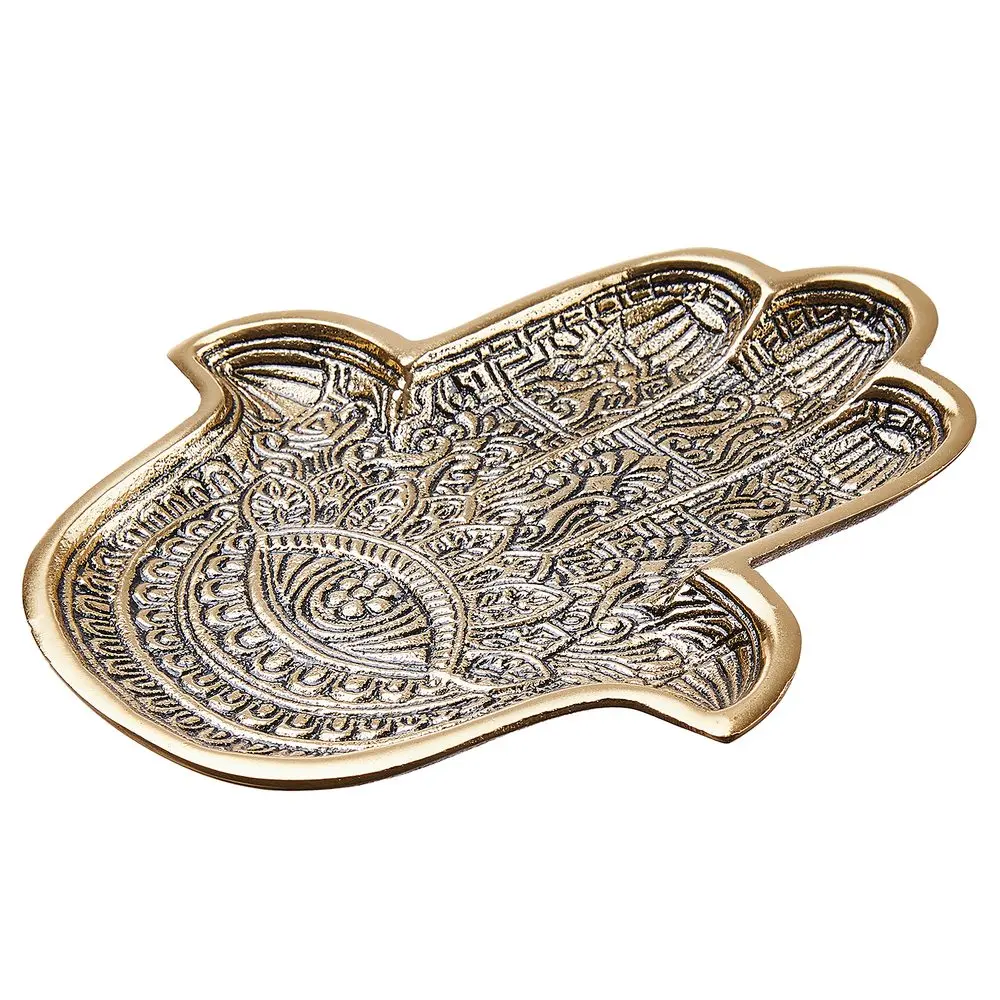 HAMSA Dekorační podnos 20 cm - zlatá
