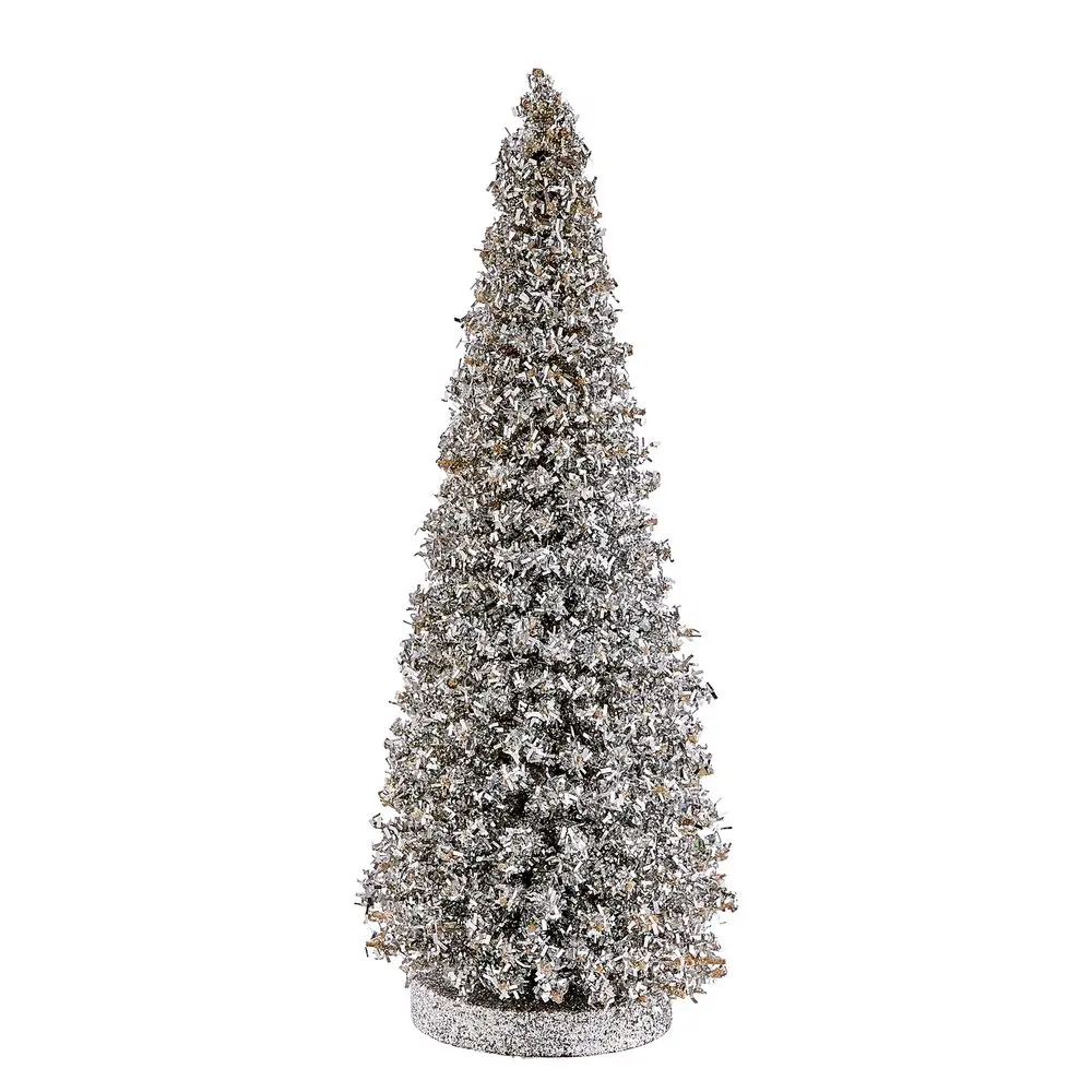 X-MAS Dekorační jedle třpytivá 28 cm - stříbrná