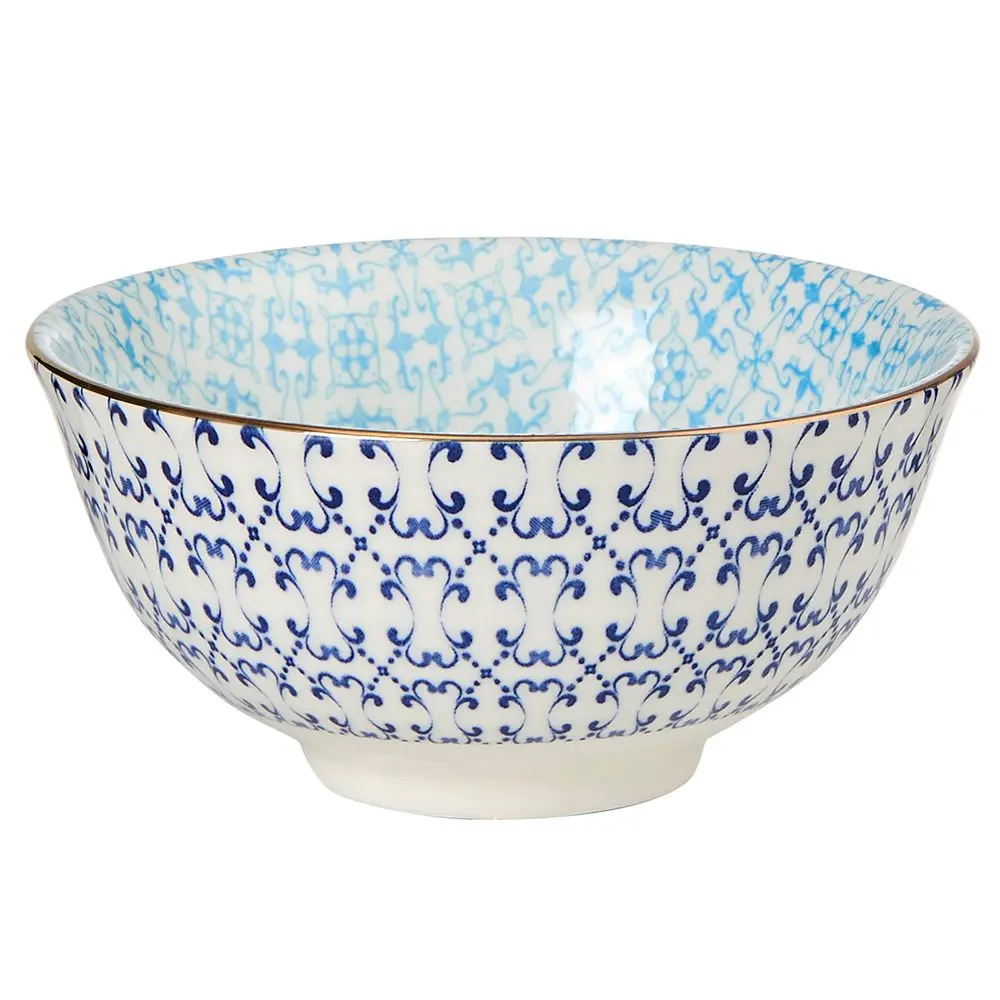 ORNAMENTS Miska se zlatým okrajem 240 ml - modrá