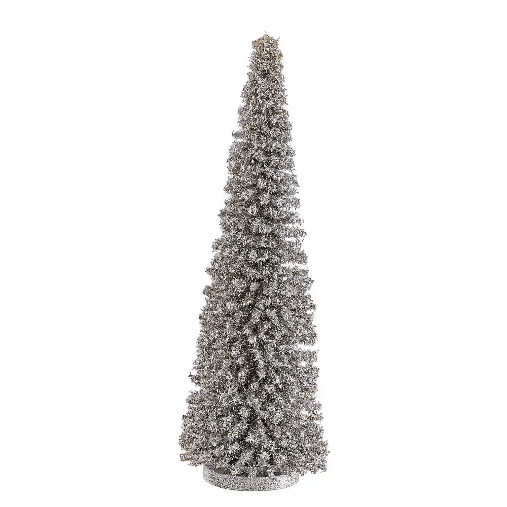 X-MAS Dekorační jedle třpytivá 45 cm - stříbrná