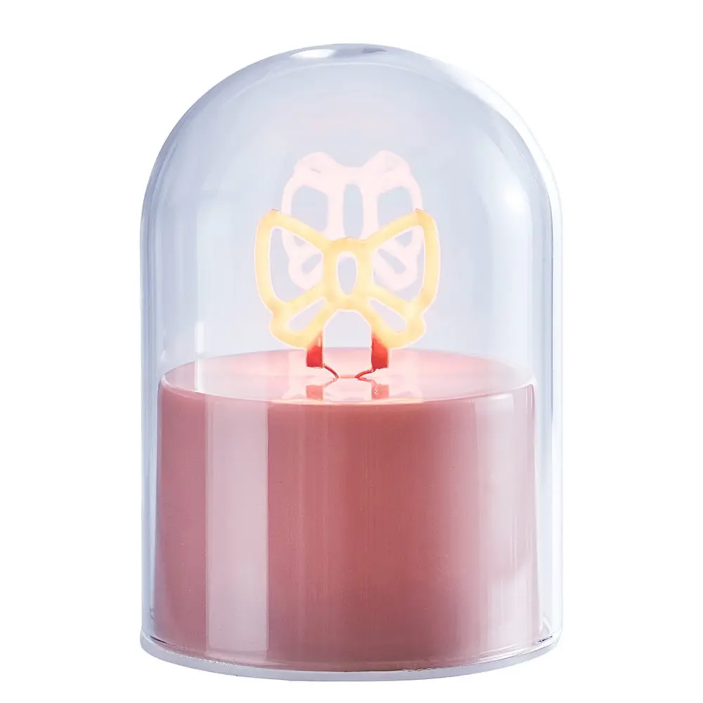 GLOW BALL Neonové světlo mašle 10 cm - růžová