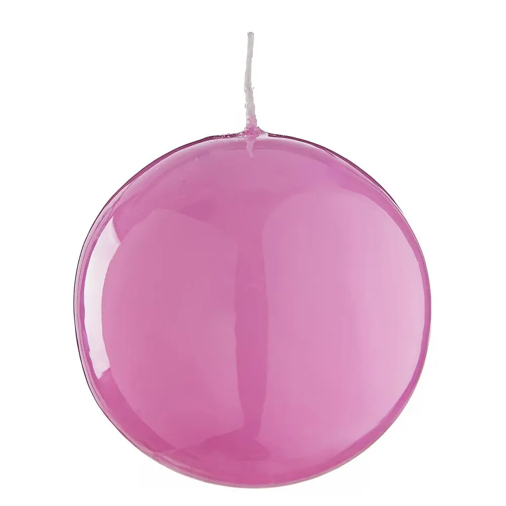 BUBBLES Svíčka kulatá lesklá 9 cm - růžová
