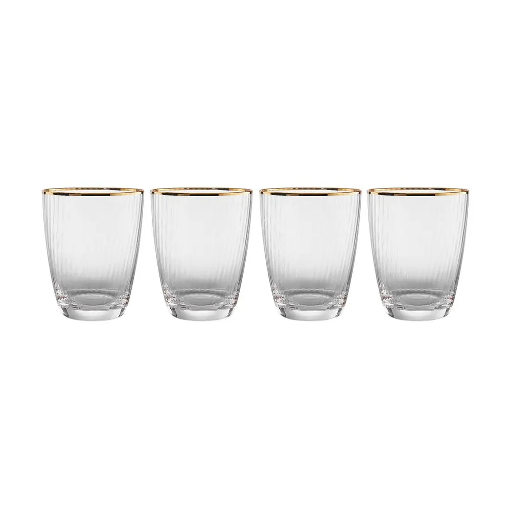 GOLDEN TWENTIES Sada sklenic na vodu se zlatým okrajem 300 ml 4 ks