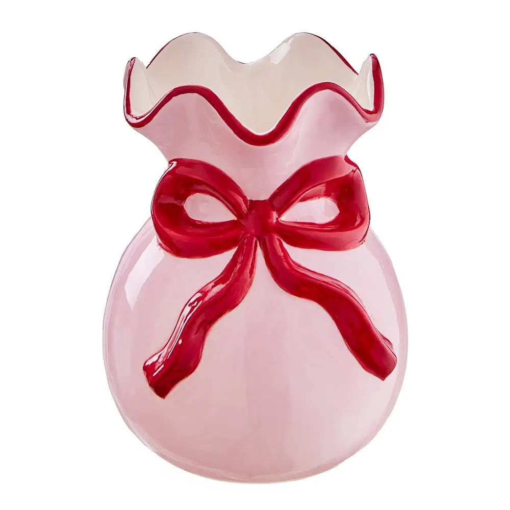 PRESENT Váza mašle 13 cm - růžová