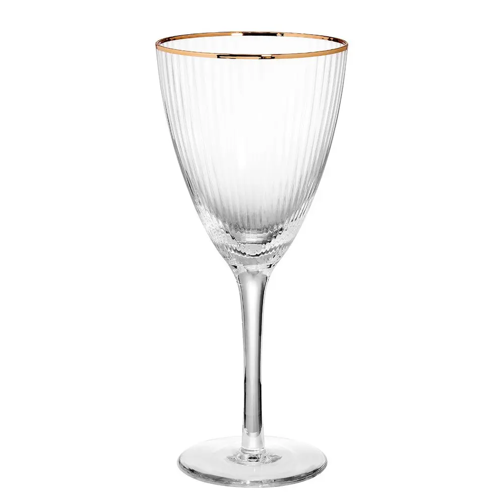 GOLDEN TWENTIES Sklenice na víno se zlatým okrajem 280 ml