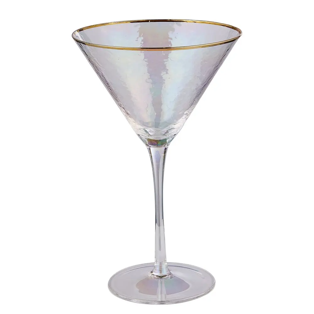 SMERALDA Sklenice na martini se zlatým okrajem 280 ml