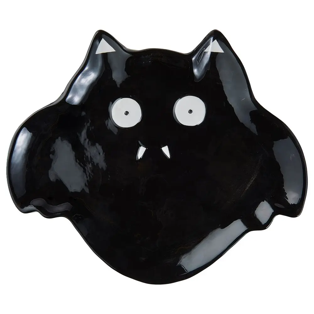 HALLOWEEN Dekorační talíř netopýr 26 cm - černá