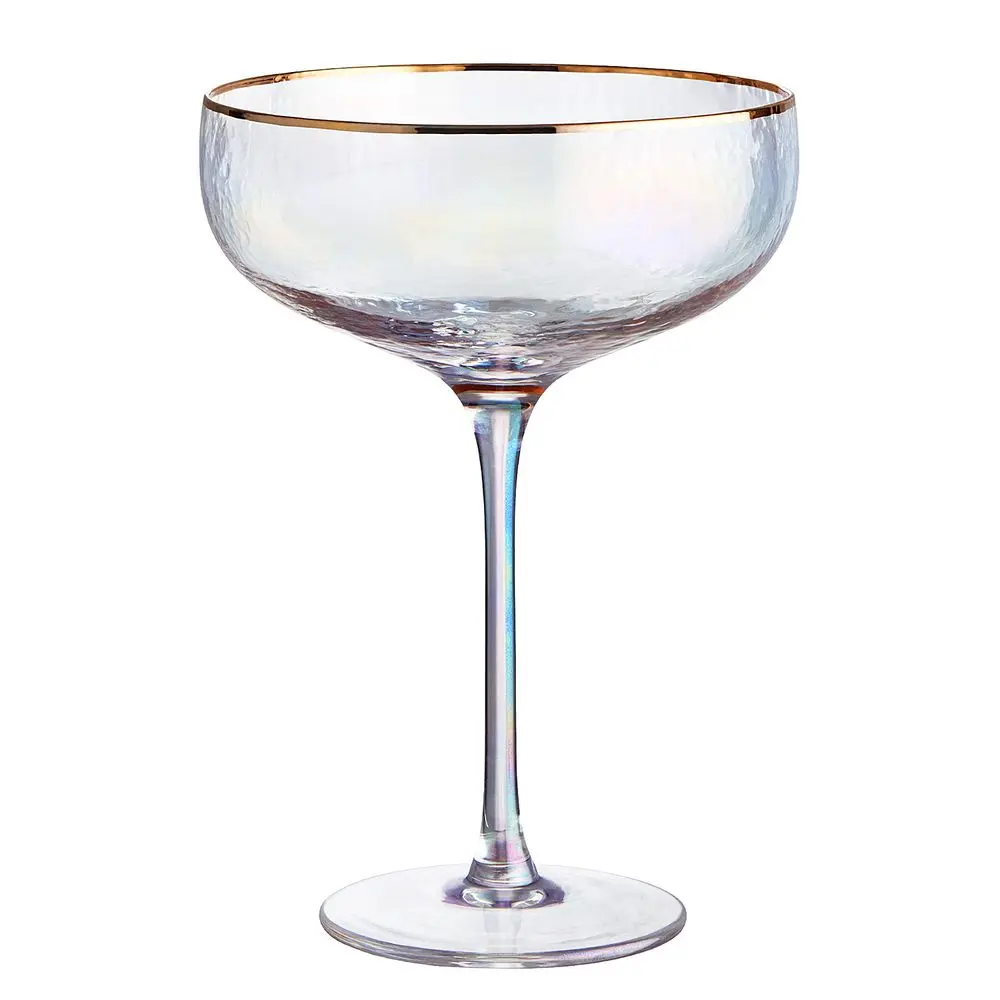 SMERALDA Sklenice na sekt se zlatým okrajem 400 ml