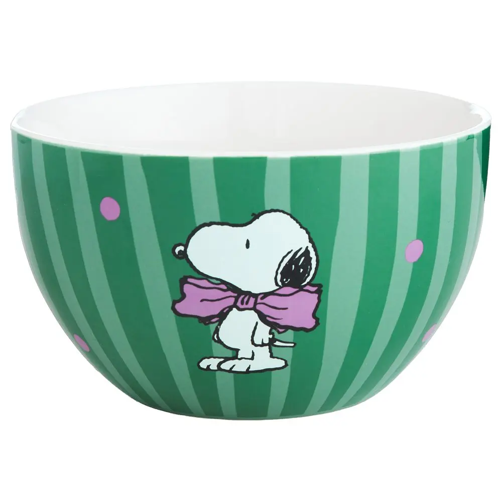 PEANUTS Miska Snoopy s mašlí 600 ml - zelená