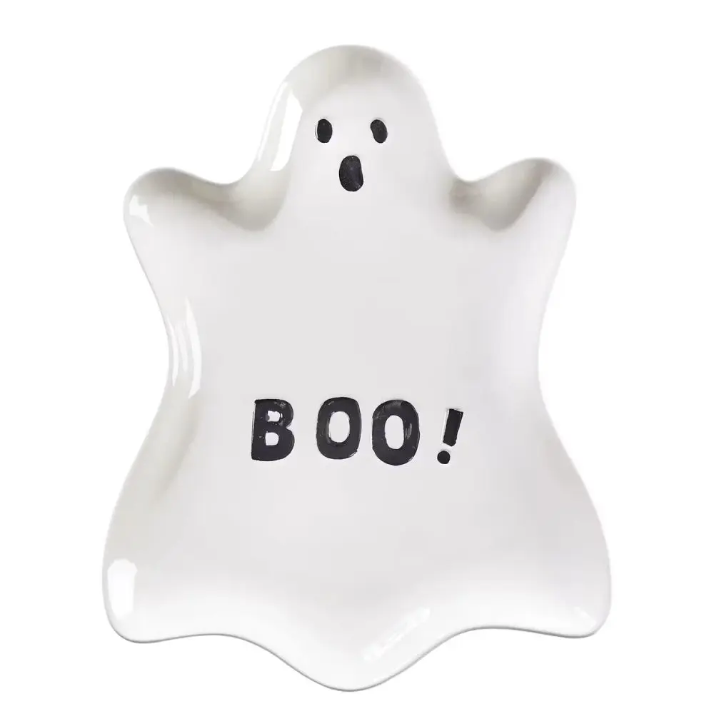 HALLOWEEN Dekorační talíř duch 36 cm - bílá