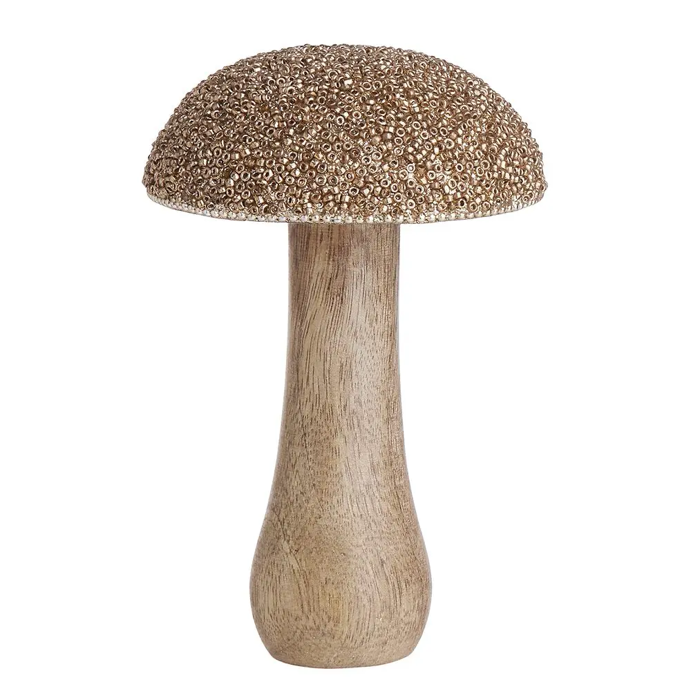 HARVEST LOVE Houba dřevěná s perličkami 15 cm